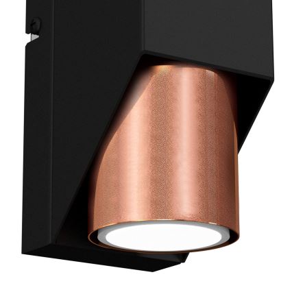 Wandlamp WALL 1xGU10/8W/230V zwart/koper