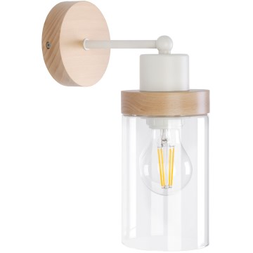 Wandlamp WOODNEST 1xE27/15W/230V dennen/crème
