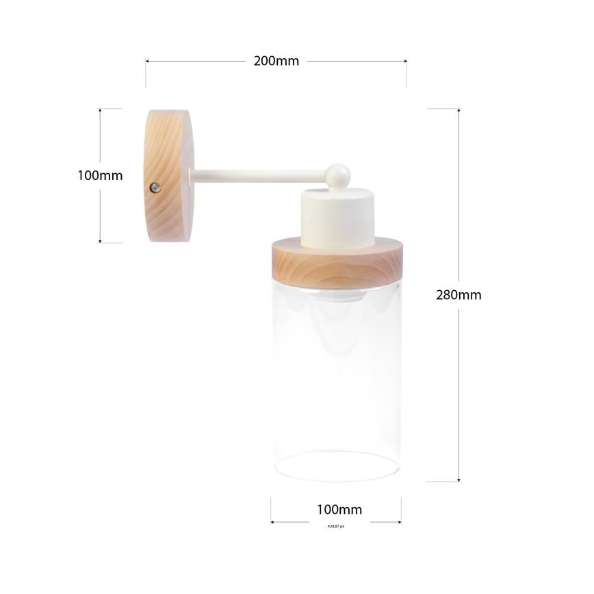 Wandlamp WOODNEST 1xE27/15W/230V dennen/crème