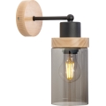 Wandlamp WOODNEST 1xE27/15W/230V dennenhout/gerookt zwart
