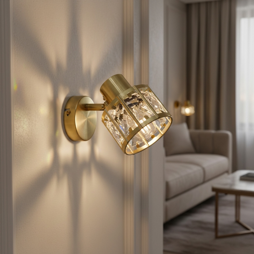 Wandlamp ZAHARA 1xE27/10W/230V goudkleurig