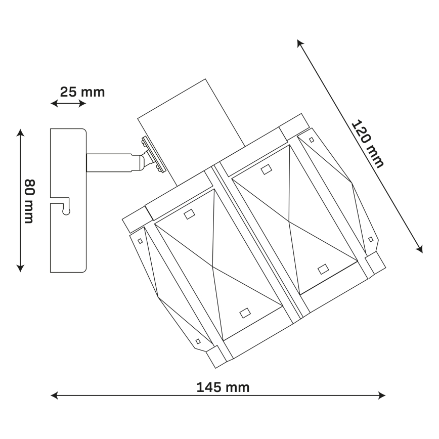 Wandlamp ZAHARA 1xE27/10W/230V zwart