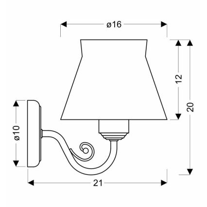 Wandlamp ZEFIR 1xE27/40W/230V