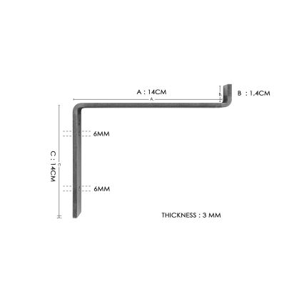 Wandplank 16x60 cm vurenhout