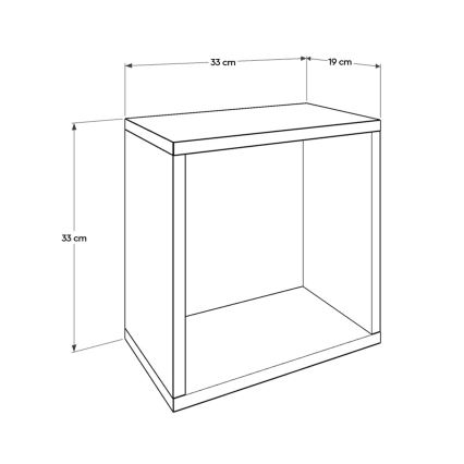 Wandplank 33x33 cm bruin