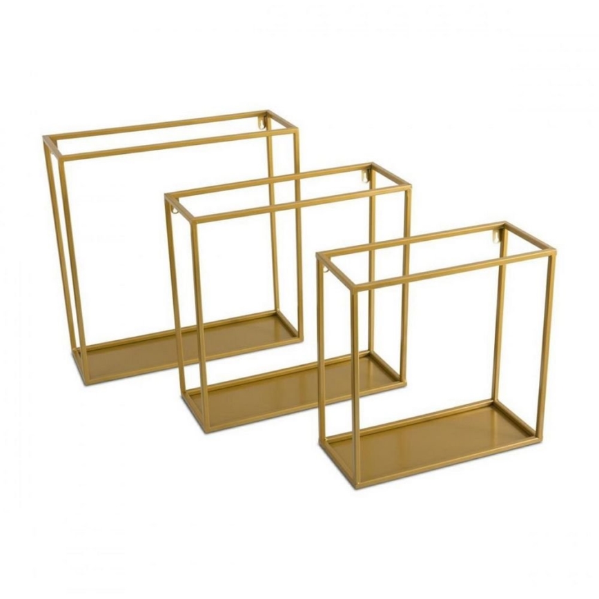 Wandplank 35x35 cm goudkleurig