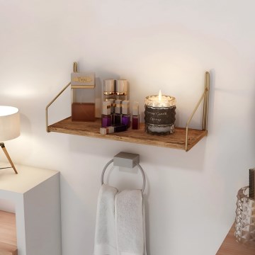 Wandplank 45x16 cm eiken/goud