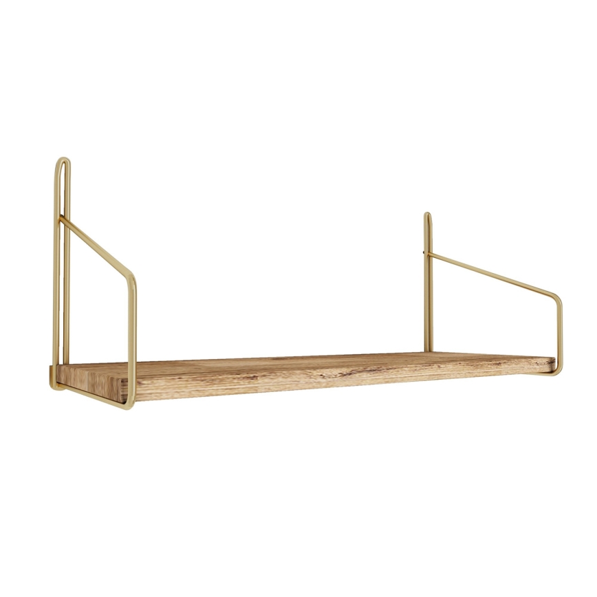 Wandplank 45x16 cm eiken/goud