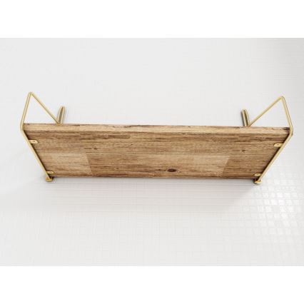 Wandplank 45x16 cm eiken/goud