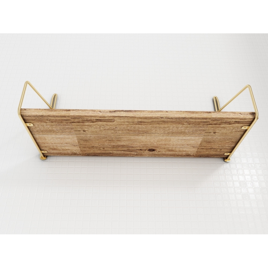 Wandplank 45x16 cm eiken/goud