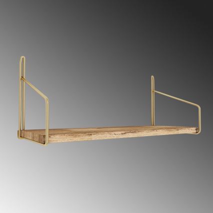 Wandplank 45x16 cm eiken/goud