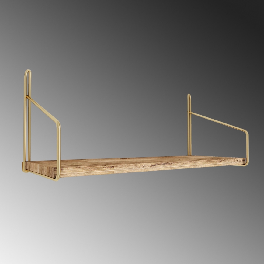 Wandplank 45x16 cm eiken/goud