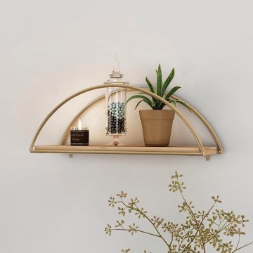 Wandplank 45x18 cm eiken/goud