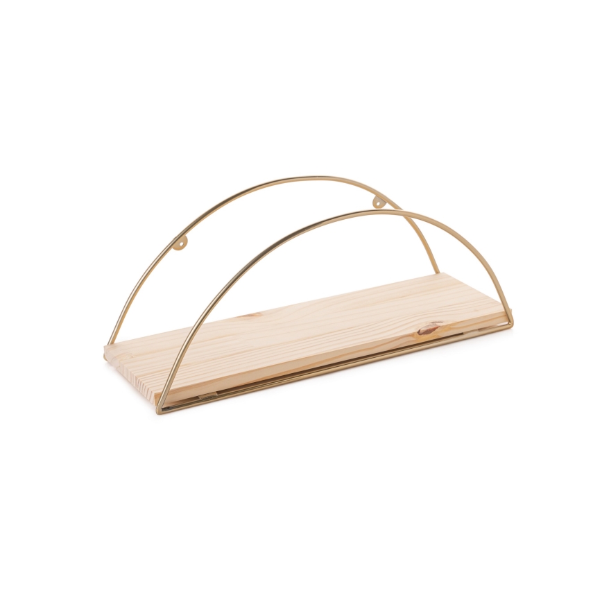 Wandplank 45x18 cm eiken/goud