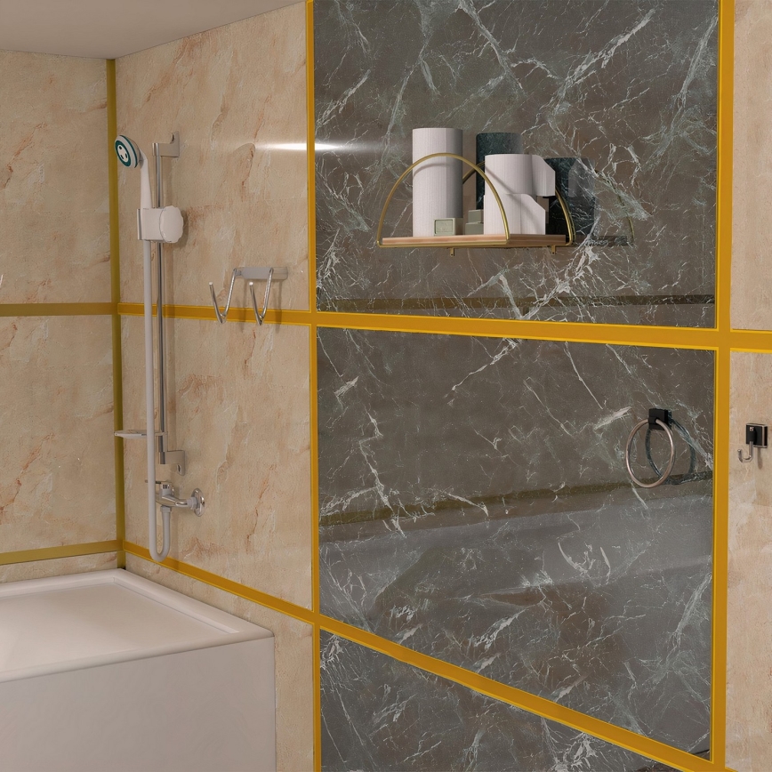 Wandplank 45x18 cm eiken/goud