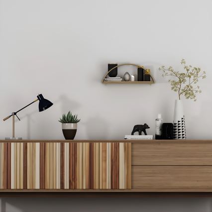 Wandplank 45x18 cm eiken/goud