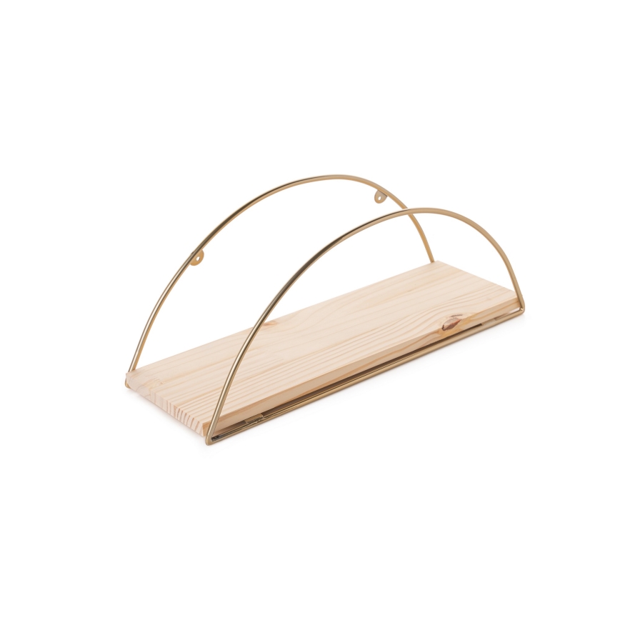 Wandplank 45x18 cm eiken/goud