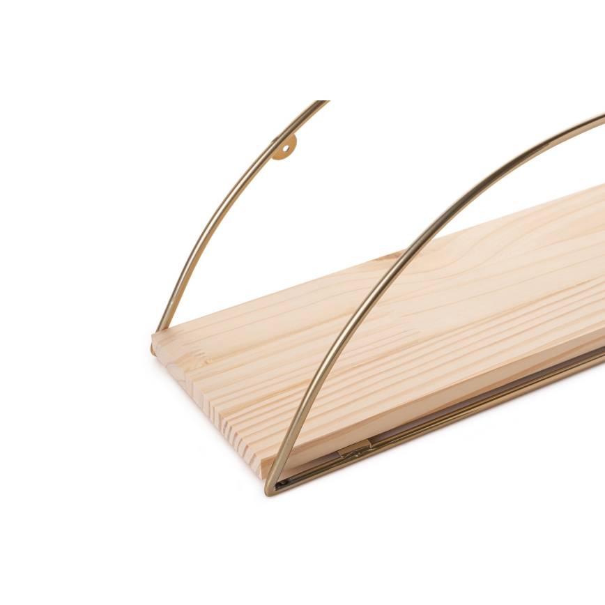 Wandplank 45x18 cm eiken/goud