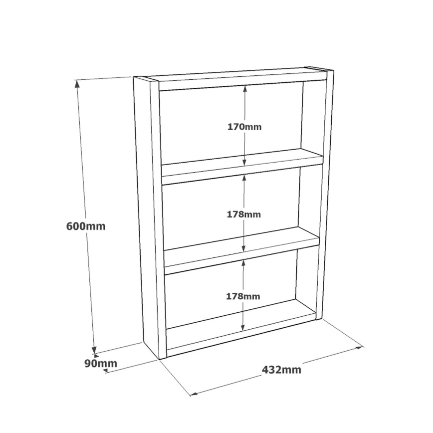 Wandplank 60x43,2 cm wit