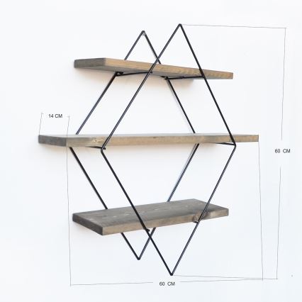 Wandplank 60x60 cm spar