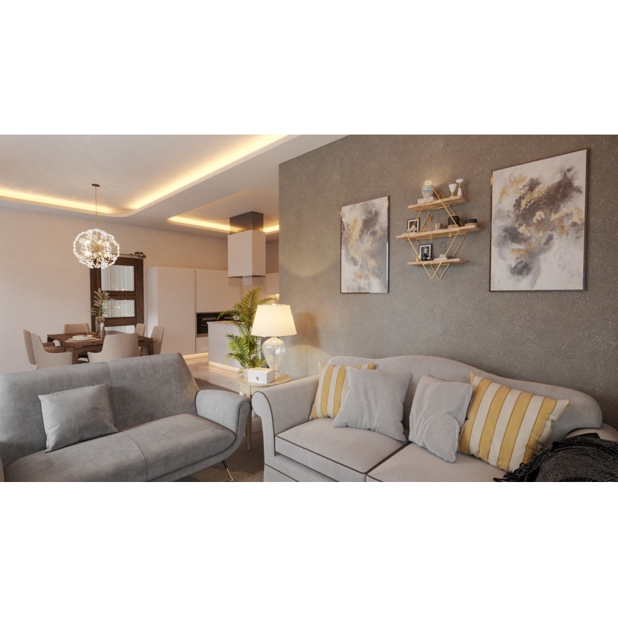 Wandplank 70x60 cm goud/bruin