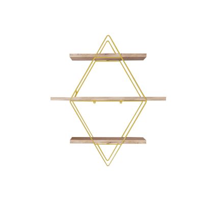 Wandplank 70x60 cm goud/bruin