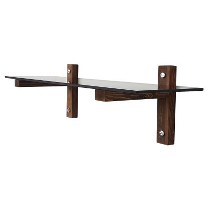 Wandplank 85x25 cm dennenhout/zwart