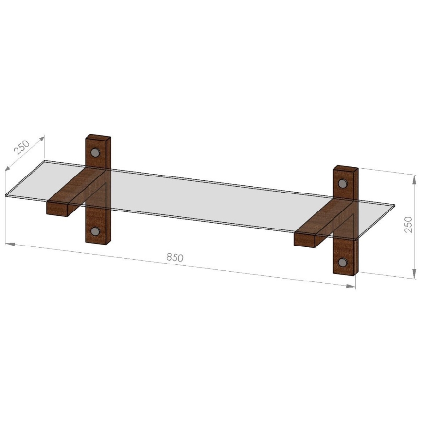 Wandplank 85x25 cm dennenhout/zwart