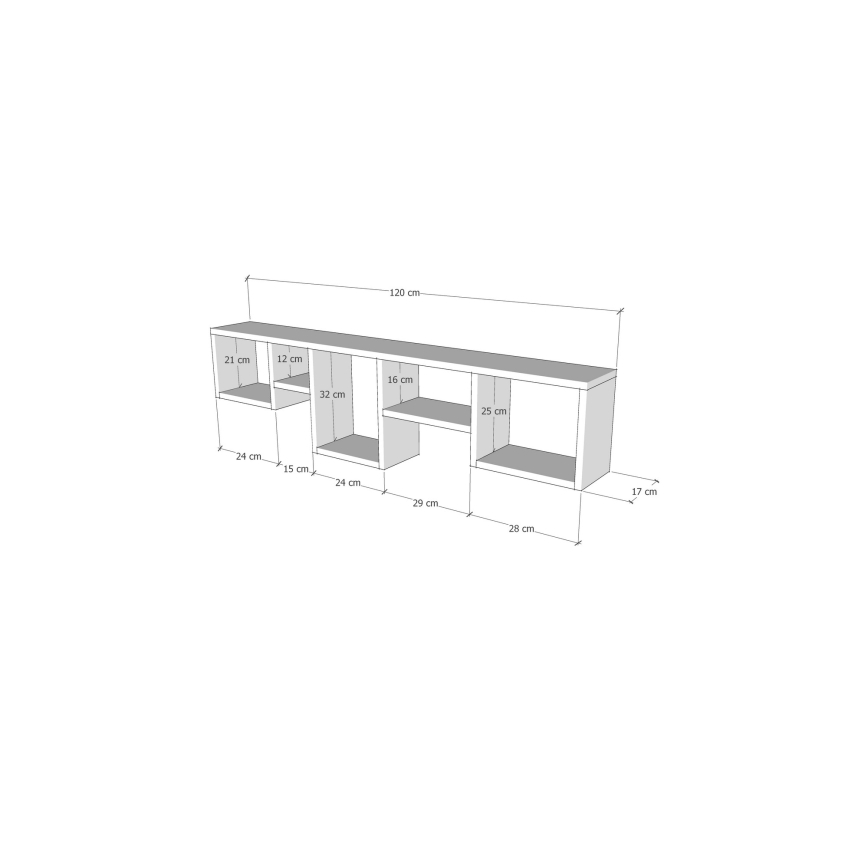 Wandplank AMANOS 32x120 cm grenen