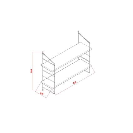 Wandplank ARMONI 58x72 cm bruin/zwart