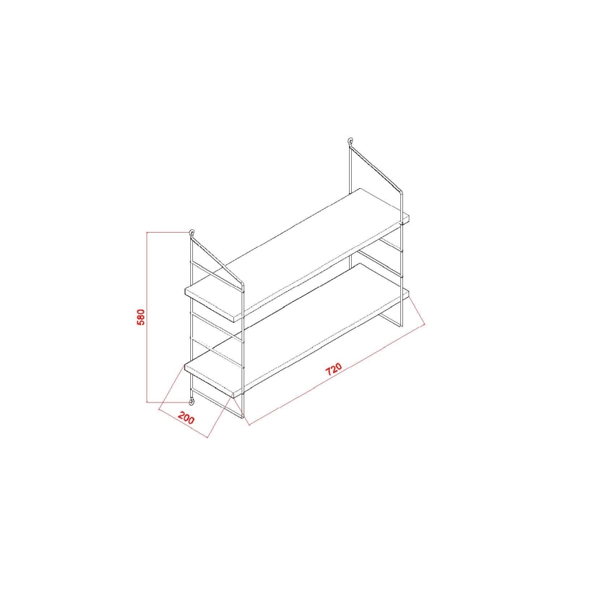 Wandplank ARMONI 58x72 cm bruin/zwart