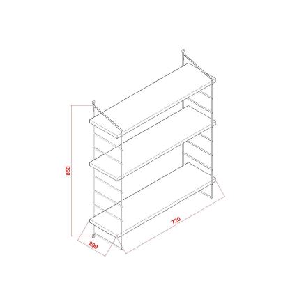 Wandplank ARMONI 85x72 cm beige/zwart