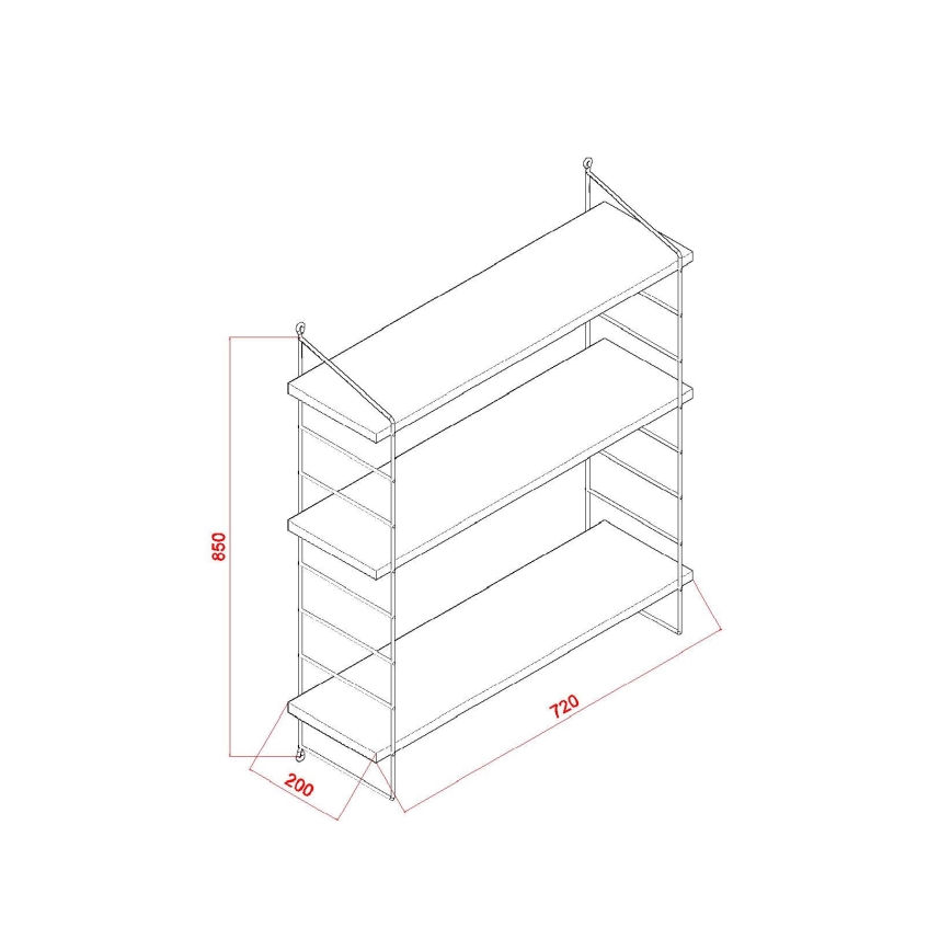 Wandplank ARMONI 85x72 cm bruin