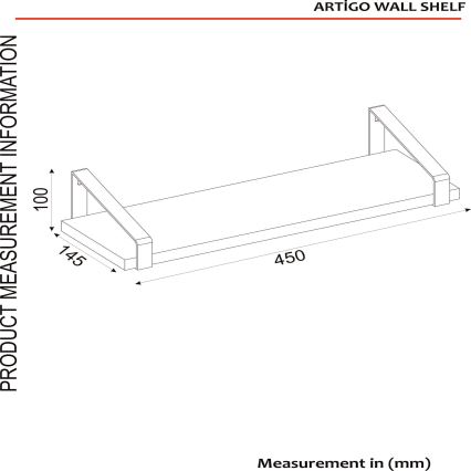 Wandplank ARTIGO 10x45 cm bruin