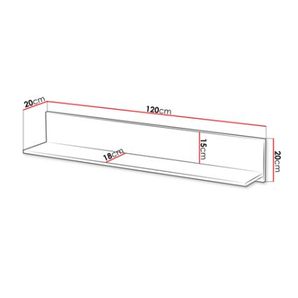 Wandplank ARUBA 20x120 cm beige