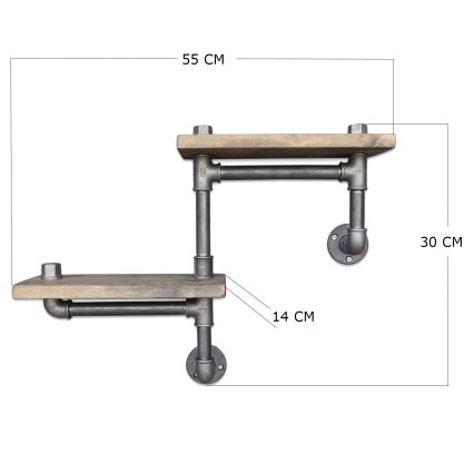 Wandplank BORURAF 30x55 cm vuren