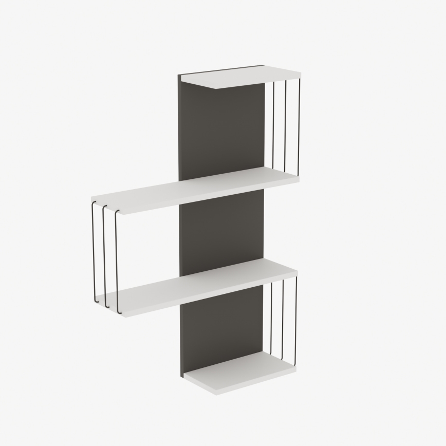 Wandplank CAMBEL 96x64 cm wit/antraciet