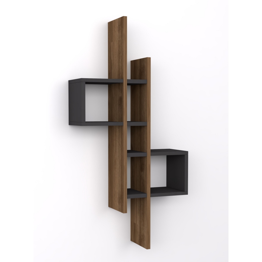 Wandplank EMSE 108x53,8 cm bruin/antraciet