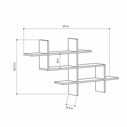 Wandplank HALIC 82x150 cm eiken