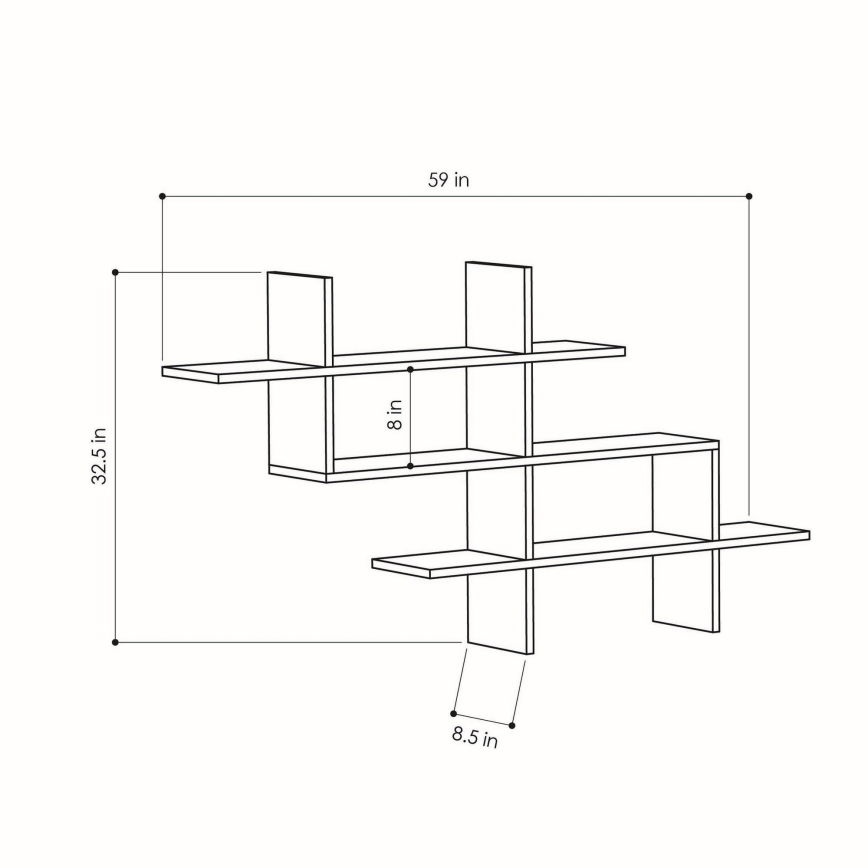 Wandplank HALIC 82x150 cm eiken
