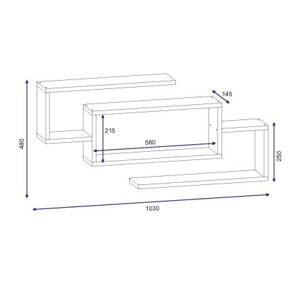 Wandplank JANISON 48x103 cm wit