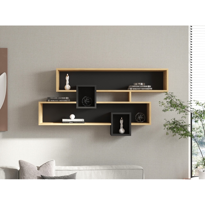 Wandplank KAREN 120x72,2 cm bruin/antraciet
