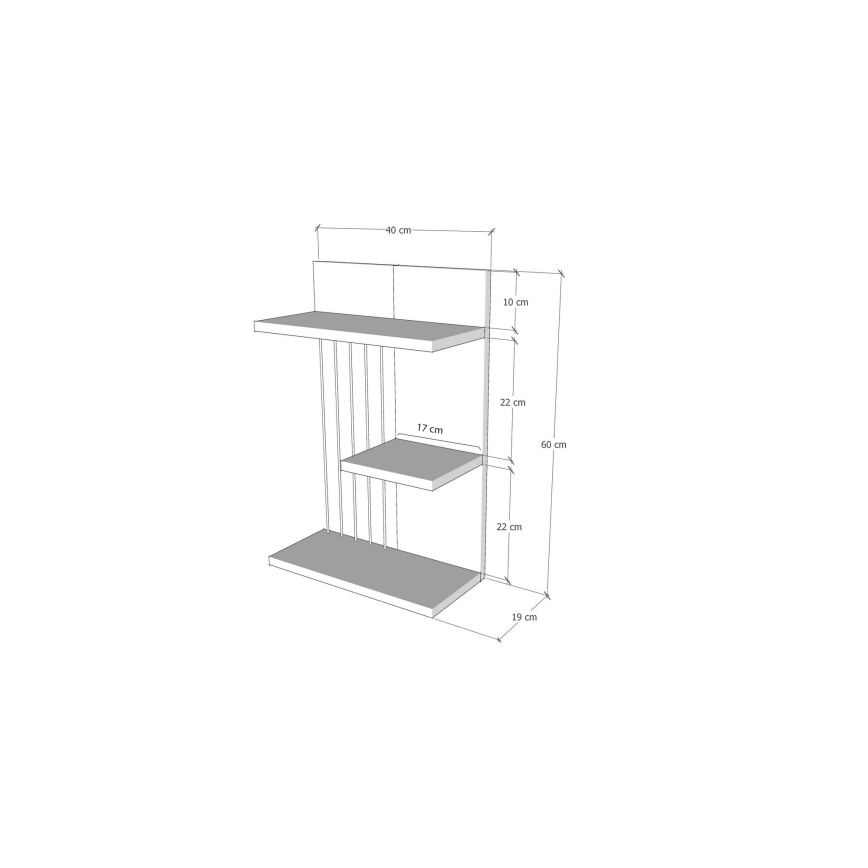 Wandplank KINIK 60x40 cm wit