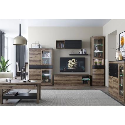 Wandplank LANDU 6x80 cm zwart