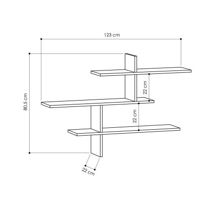 Wandplank LEO 80,5x123 cm wit