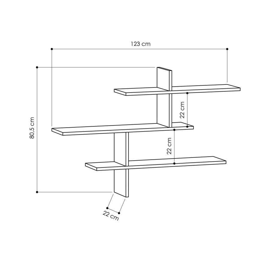 Wandplank LEO 80,5x123 cm wit