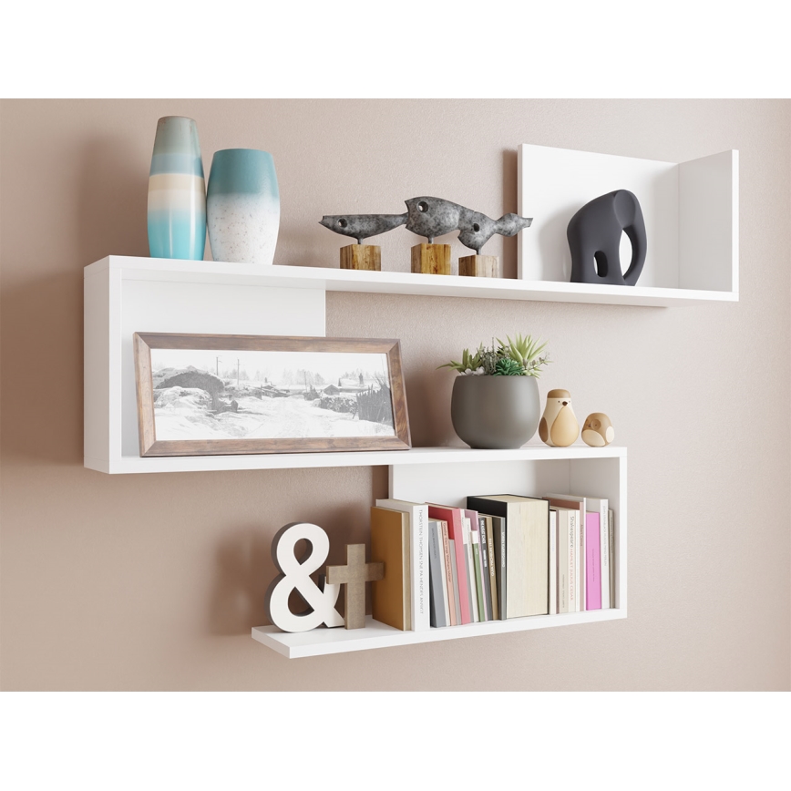 Wandplank MANUNIA 110x80x15 cm wit