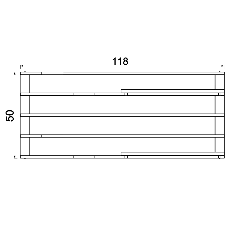 Wandplank met bloempotten en LED verlichting SHELF 50x118 cm zwart/bruin/grenen