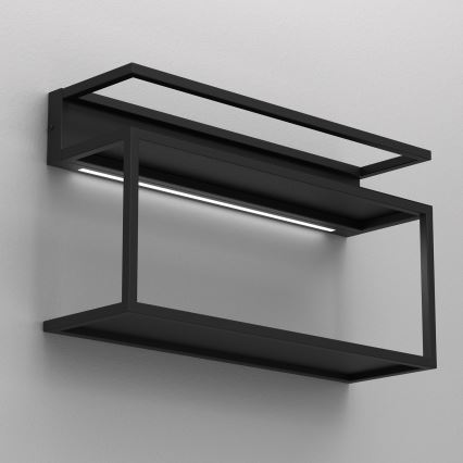 Wandplank met LED-verlichting SHELF 33x60 cm zwart