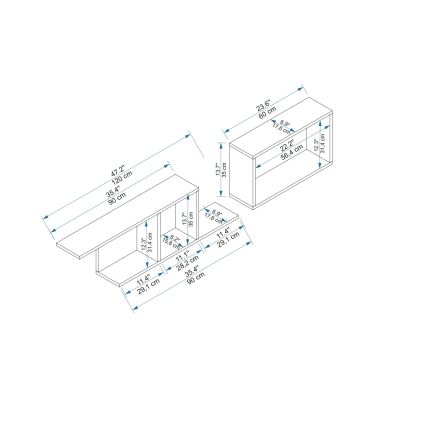 Wandplank NEWRA 35x150 cm bruin